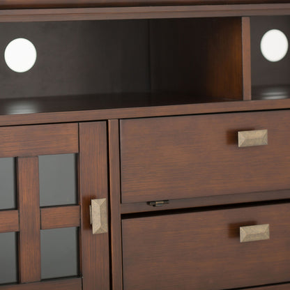 Artisan - TV Media Stand - Russet Brown Simpli-Home
