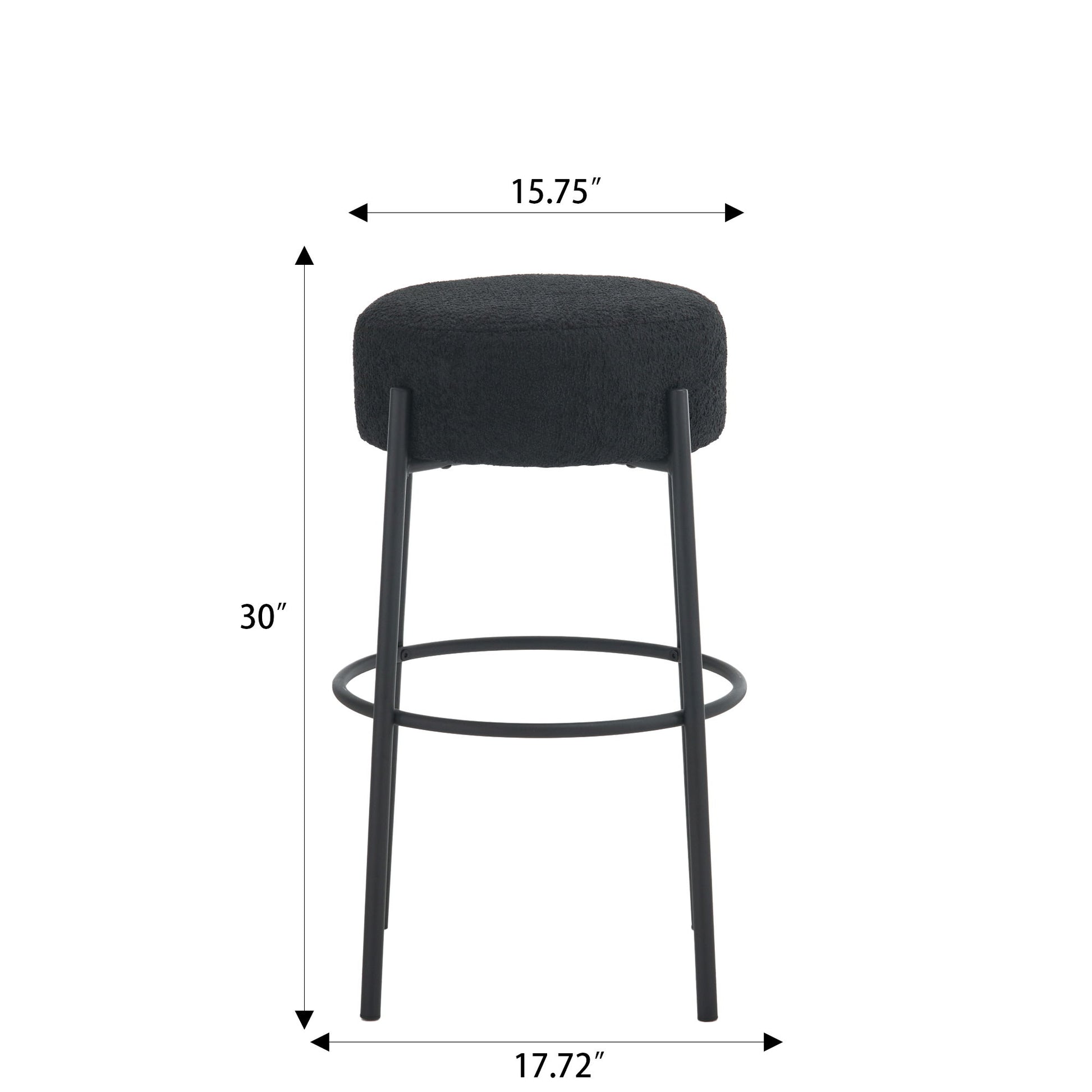 Round High Bar Stools (Set of 2), Contemporary Upholstered Dining Stools For Kitchens, Coffee Shops And Bar Stores Home Essentials