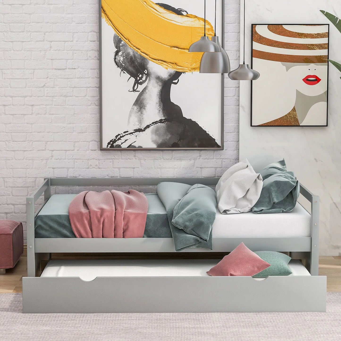 Twin Daybed With Trundle Frame Set Hearth and Haven