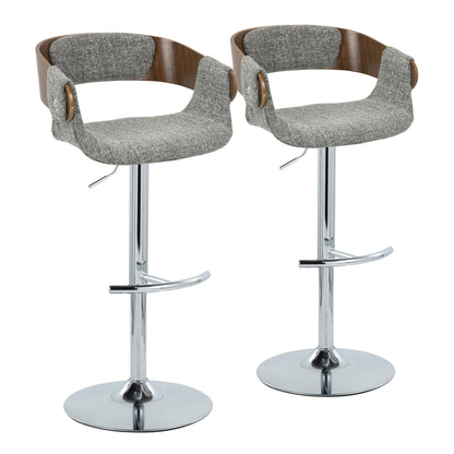 Elisa - Mid Century Modern Adjustable Barstool With Swivel With Rounded T Footrest (Set of 2) Lumi Source