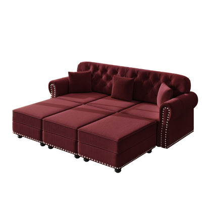 Upholstered Sofa Set With Nailhead Trim And Rolled Armrests, Includes Pillows Home Essentials