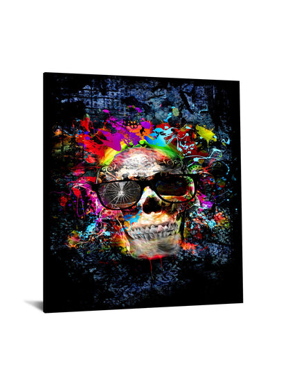 Tempered Glass With Foil - Color me Skull - Black