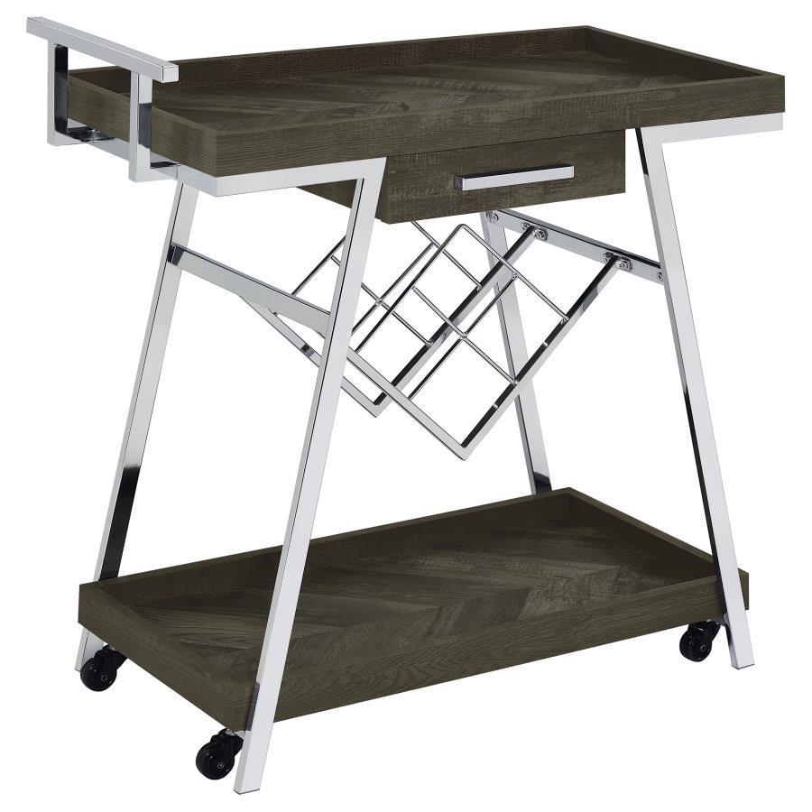 Kinney - 1-Drawer Engineered Wood Bar Cart