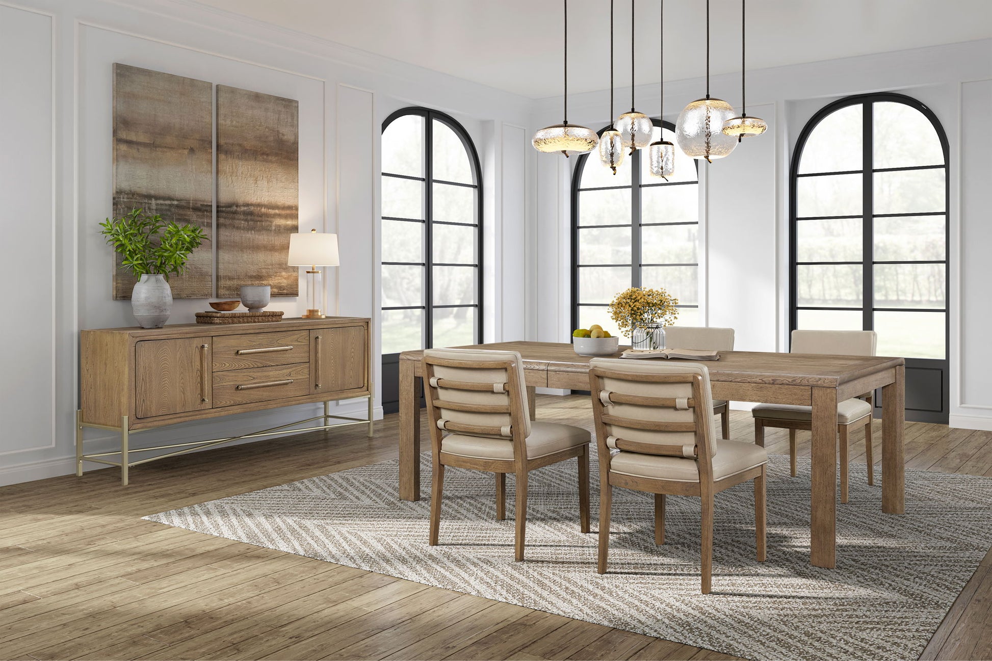 Dining Table With Leaf - Light Brown Bernards Furniture