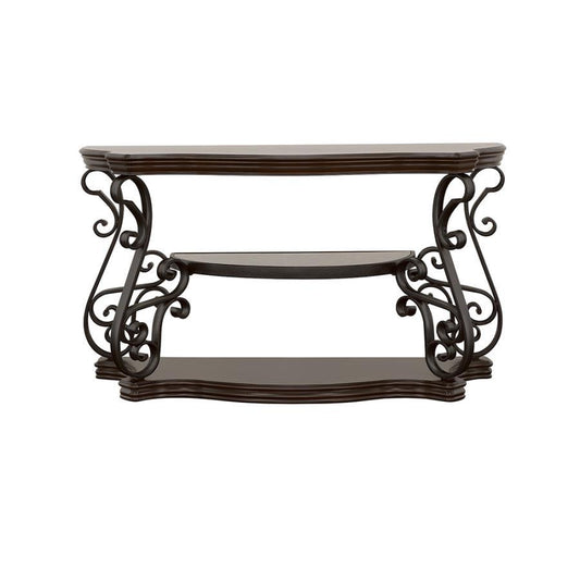 Laney - Scrollwork Entryway Sofa Console Table - Deep Merlot CoasterEssence