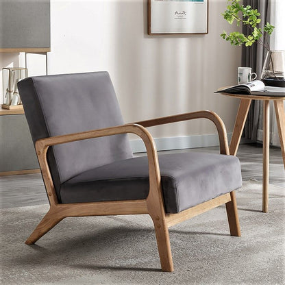 Classic Mid-Century Modern Accent Chairs, Open Framed Armchair With Cushioning US Pride