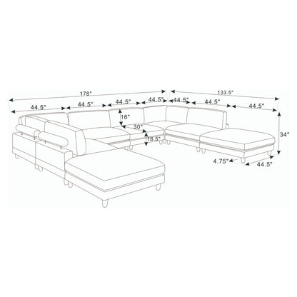 Modern Modular Sectional With Adjustable Back Support Home Essentials