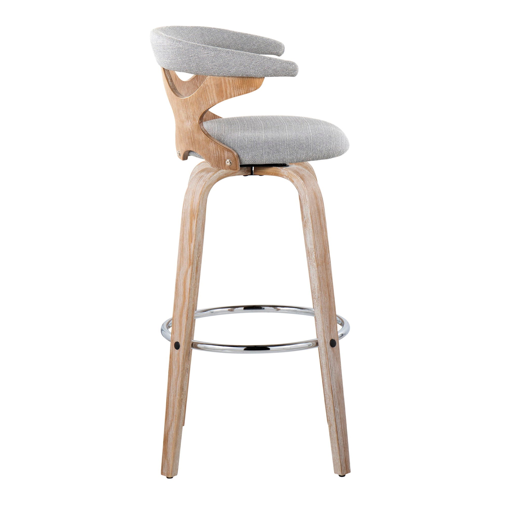 Gardenia - Contemporary Fixed Height Barstool With Swivel With Round Footrest (Set of 2) Lumi Source