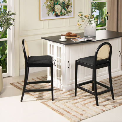 Panama - Curved Back Cane Counter Stool (Set of 2) Jennifer Taylor Home
