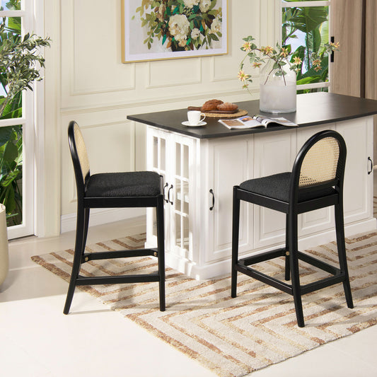 Panama - Curved Back Cane Counter Stool (Set of 2) Jennifer Taylor Home