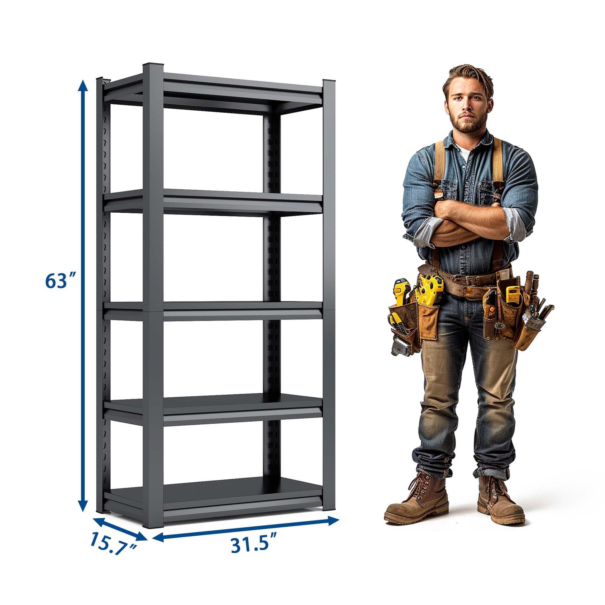 Industrial Heavy Duty Metal Garage Shelving Unit, Adjustable Storage Rack Daily Nest