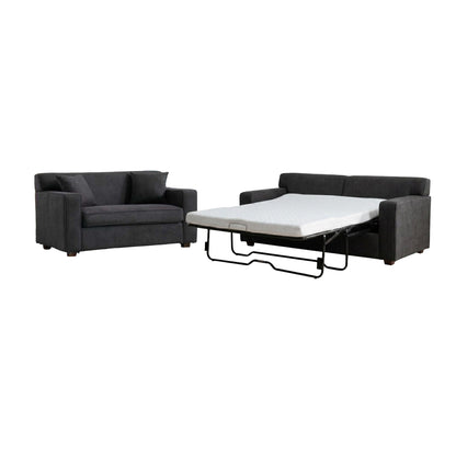 Convertible Sleeper Loveseat & Chair Set With Fold Out Mattress, Loveseat & Chair - Gray Home Essentials