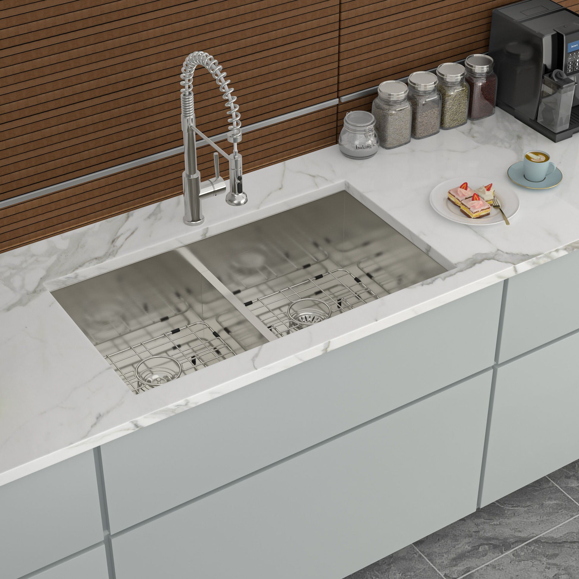 Modern Double Bowl Undermount Sink Design With 10" Deep Basins Daily Nest
