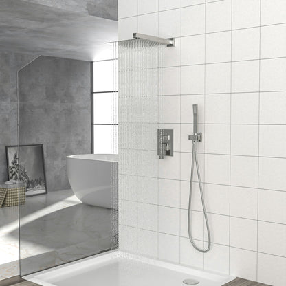 Dual Shower Head System With 12" Wall Mounted Square Rain Shower And Rough In Valve Daily Nest