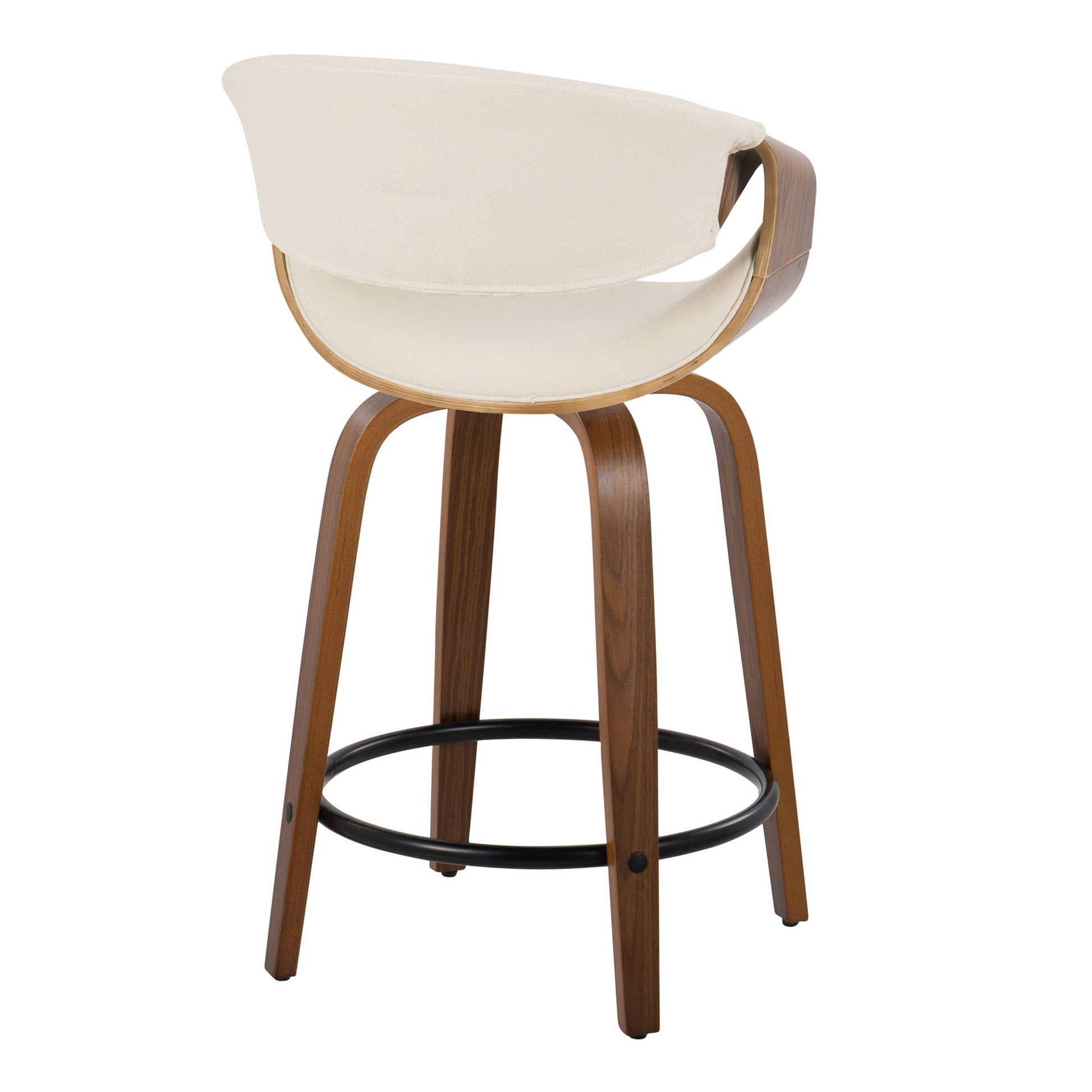 Curvini Mid - Century Modern Fixed Height Counter Stool With Swivel (Set of 2) Lumi Source