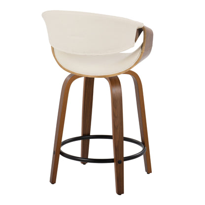 Curvini Mid - Century Modern Fixed Height Counter Stool With Swivel (Set of 2) Lumi Source