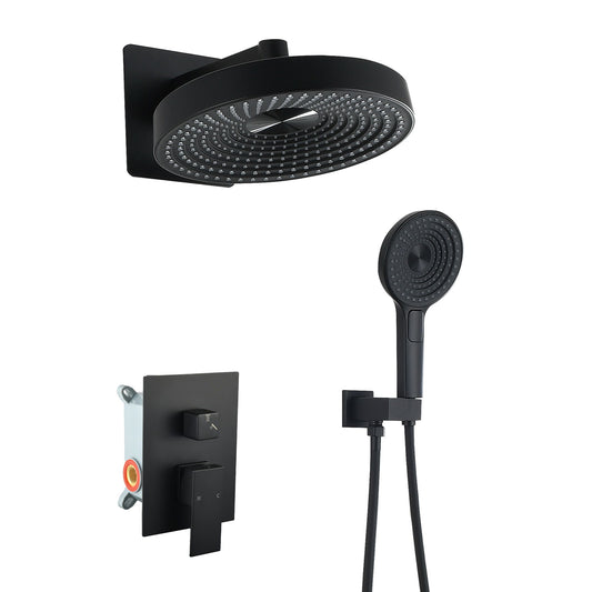 Concealed Shower System 2 Function Set With Control Valve - Matte Black Daily Nest