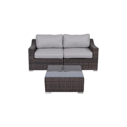Outdoor Wicker Conversation Set With Cushions, All Weather LSI Patio Furniture