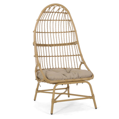 Outdoor Accent Chair With Basket Shape - Light Brown Noble House