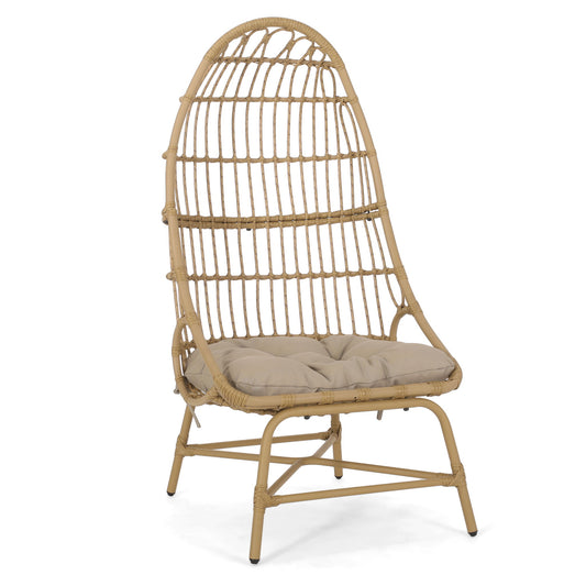 Outdoor Accent Chair With Basket Shape - Light Brown Noble House