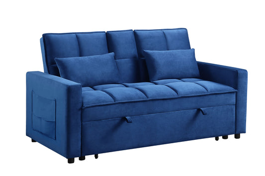 66.25'' Velvet Pull Out Sofa Sectional