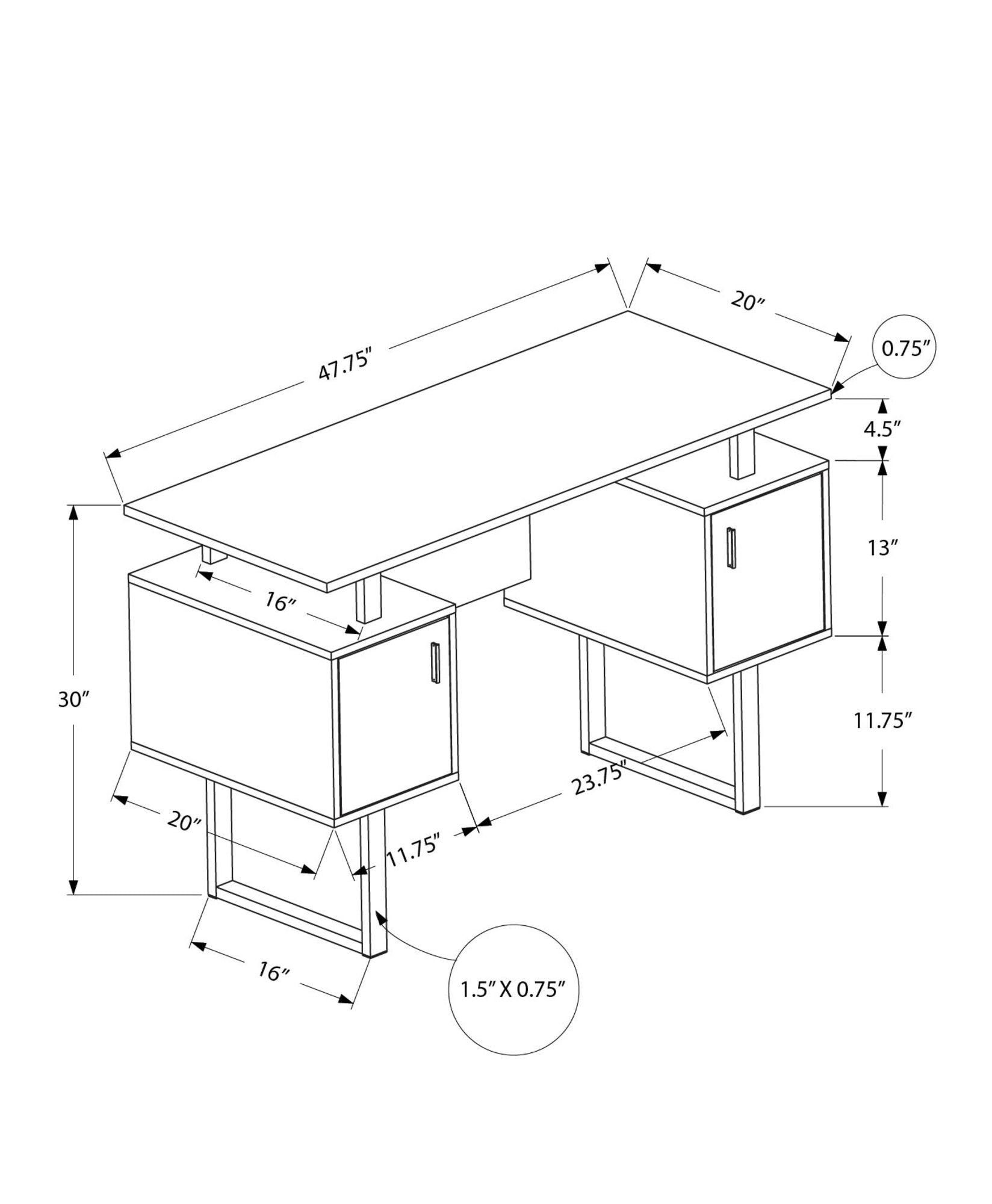 Computer Desk, Home Office, Laptop, Storage, Work, Contemporary, Modern 8th Street