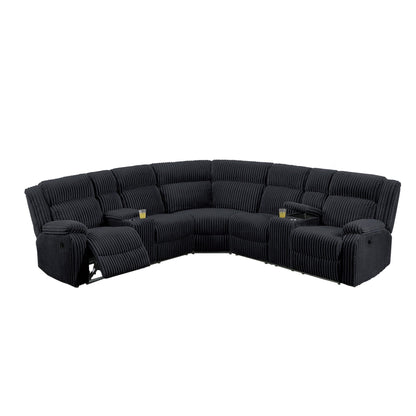 Power Motion Sectional LAF / RAF Loveseat With Console Cup Holders Home Essentials