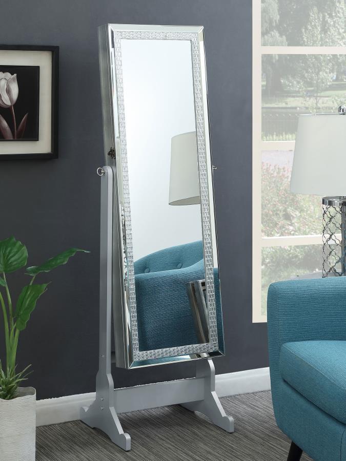 Elle - Cheval Mirror With Jewelry Storage - Silver CoasterEveryday