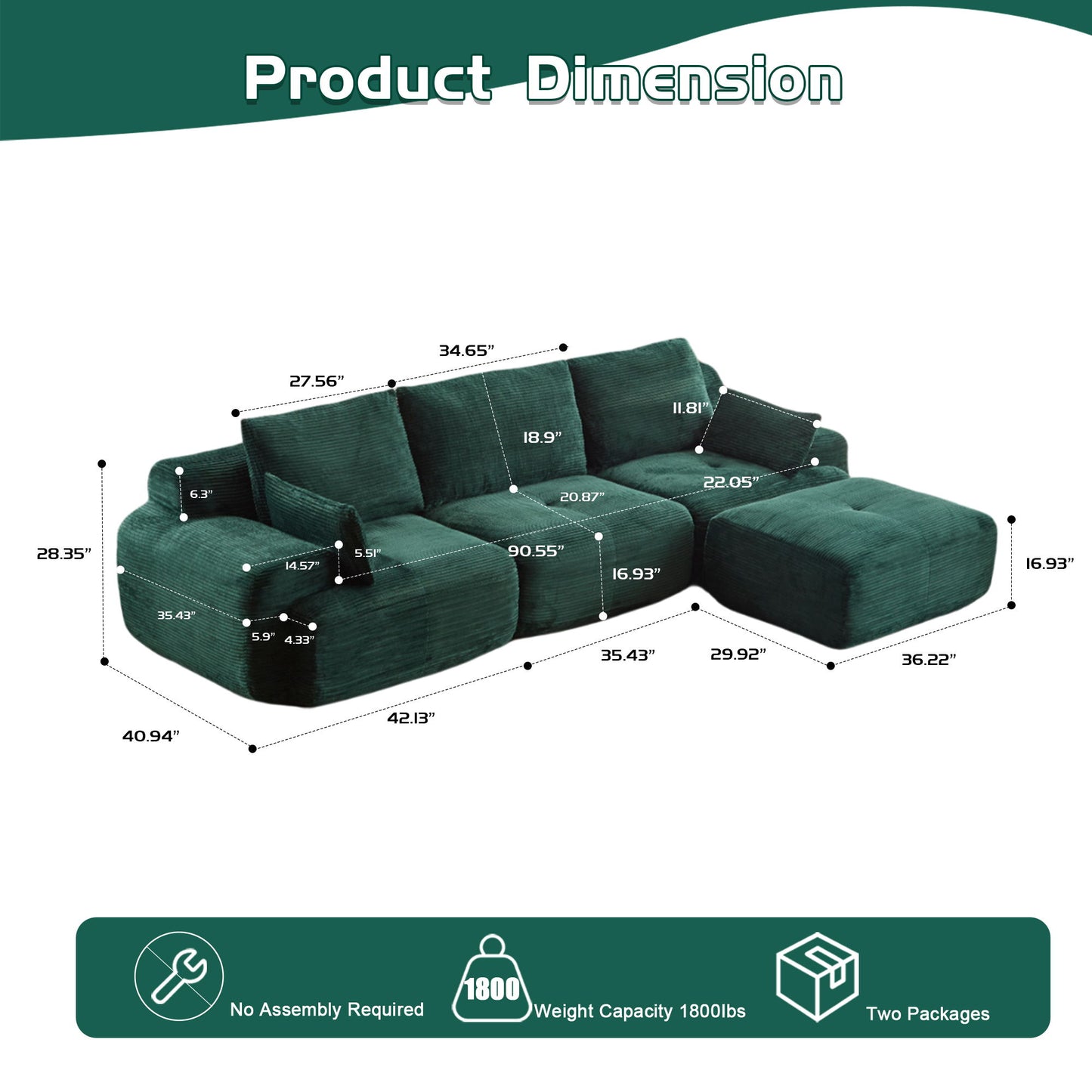 Compressed Sofa, Large Sectional Couches For Living Room Home Essentials