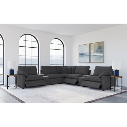 Modular Power Reclining With Lift Top Consoles, 7 Piece Configuration - Dark Gray Furniture Max