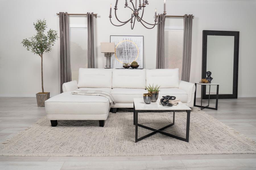 Caspian - Upholstered Curved Arm Chaise Sectional Sofa Coaster Fine Furniture