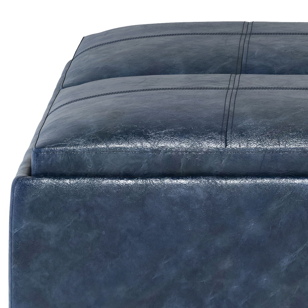 Avalon - Square Coffee Table, Storage Ottoman Simpli-Home