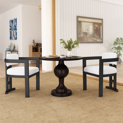 Stylish Indoor Upholstered Wood Dining Chair (Set of 2) Noble House