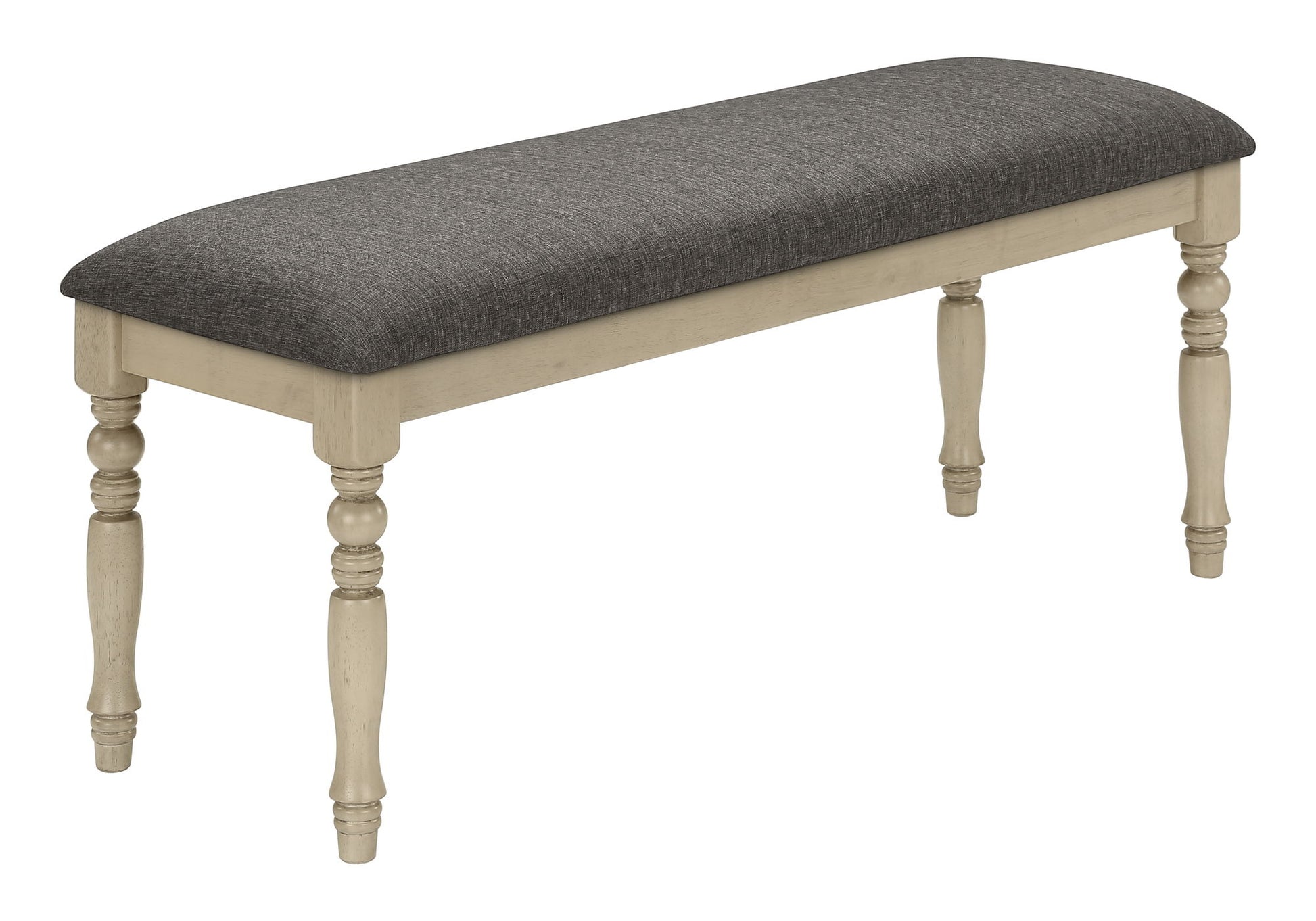 Bench, Rectangular, Upholstered, Transitional - Gray 8th Street
