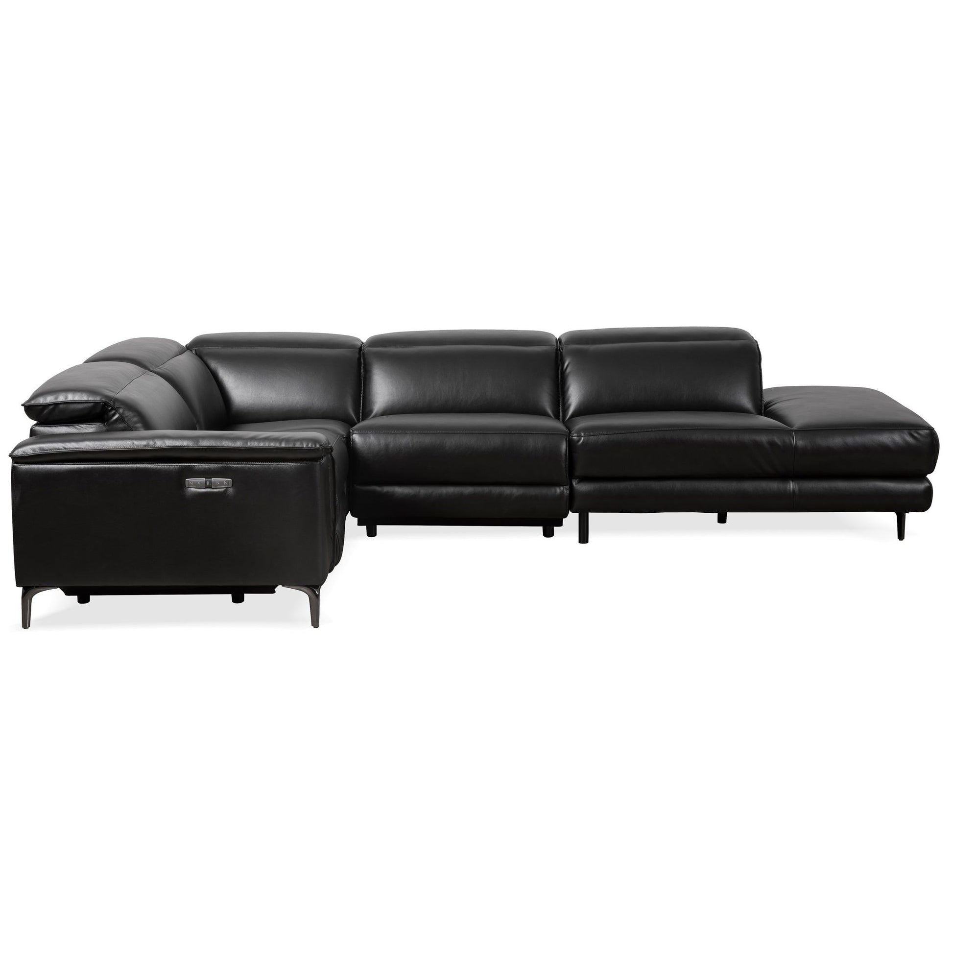 Zander - Reclining Sectional Sofa - Black Ashcroft Furniture