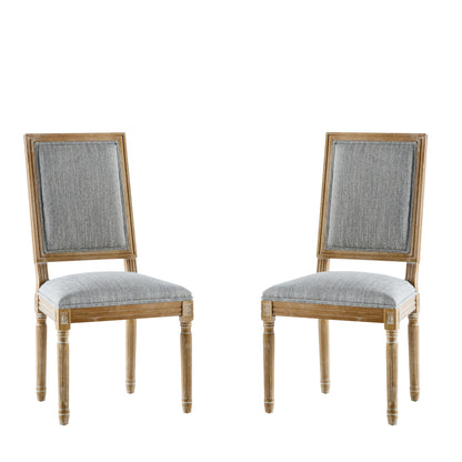 French Country Style Dining Chair With Upholstered Seating And Fluted Legs Noble House
