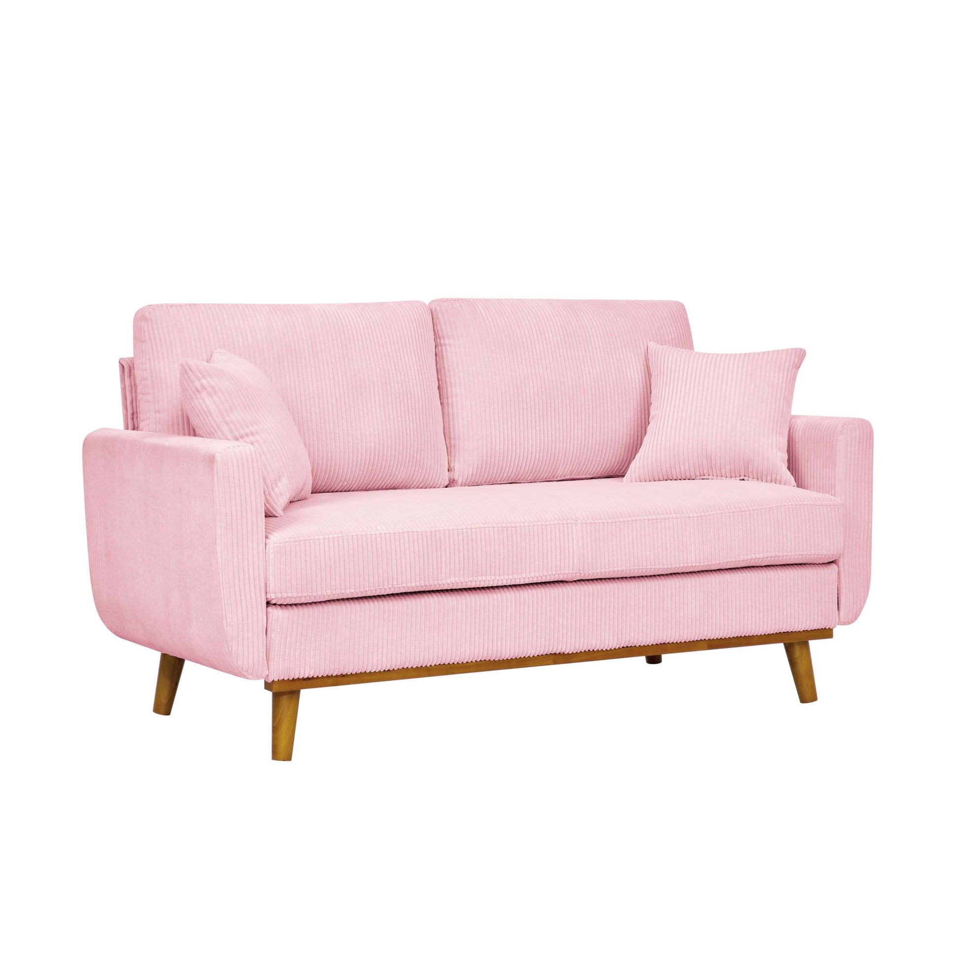 Upholstered Loveseat With Arms And Pillows Home Essentials