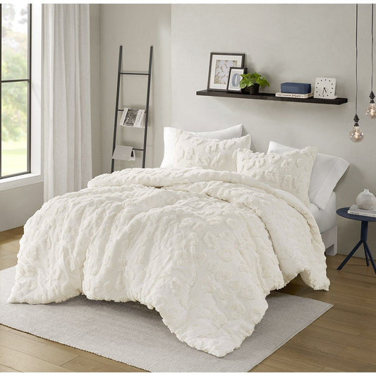 Larissa - 3 Piece King/California King Animal Duvet Cover Set - Off-White Intelligent Design