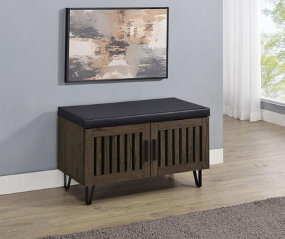 Brixton - 2-Door Padded Entryway Shoe Storage Bench Coaster Fine Furniture