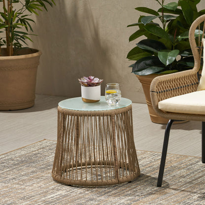 Boho Southport - Side Table With Glass Top Noble House