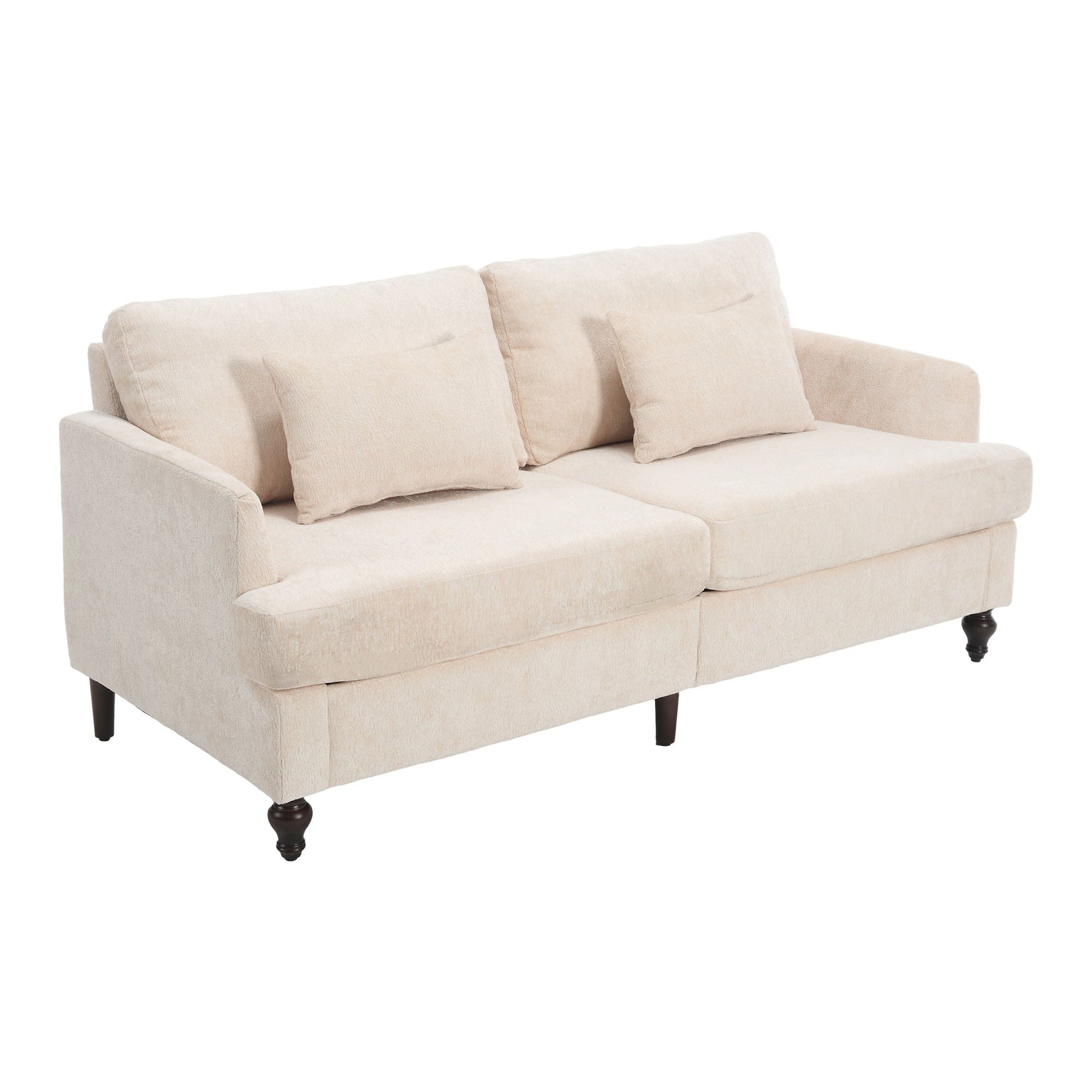 Mid Century Modern Chenille Fabric Loveseat Sofa, 2 Seat Upholstered Couch Home Essentials