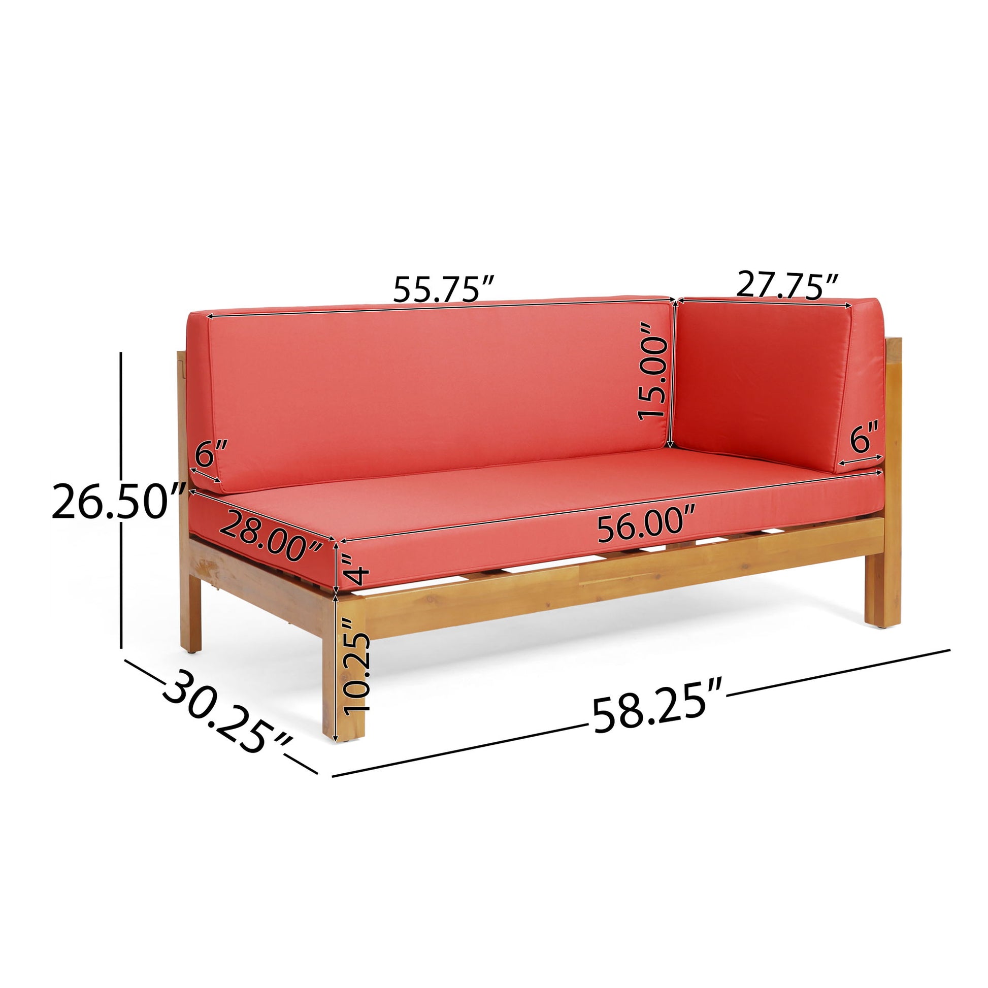 Brava - X Back Corner Bench Noble House