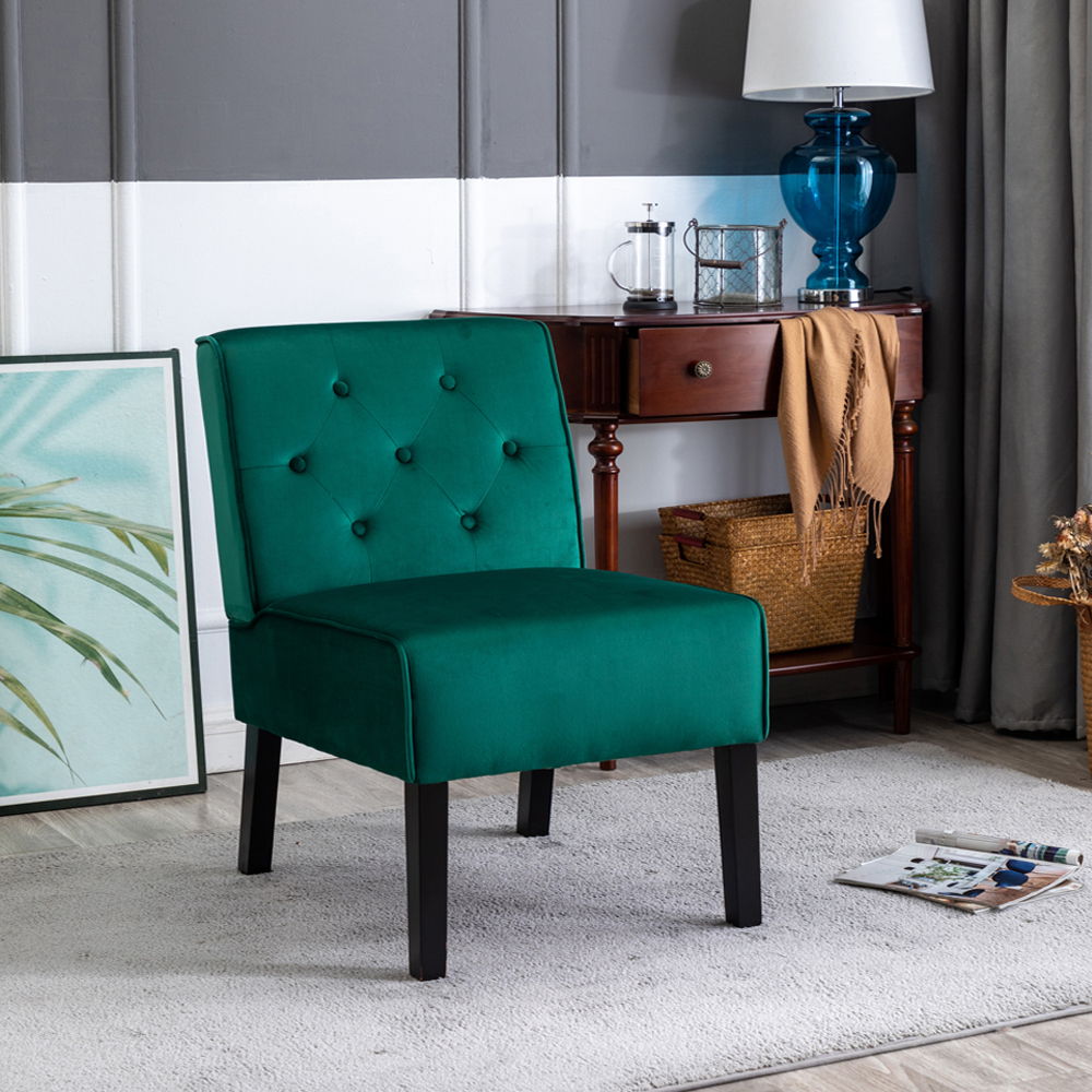 Reese - Living Room Armless Button Tufted Pattern Accent Chair (Set of 2) US Pride