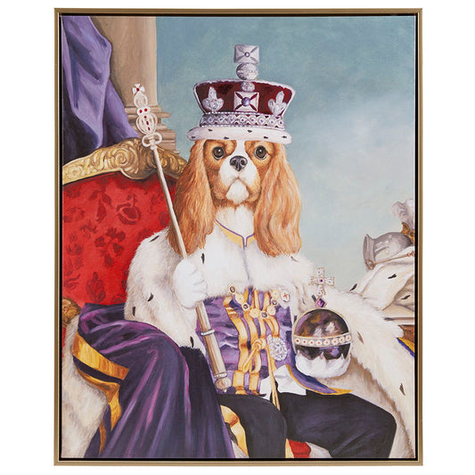 Pet Portrait - King Charles Spaniel Iii Framed Canvas Wall Art - Multi