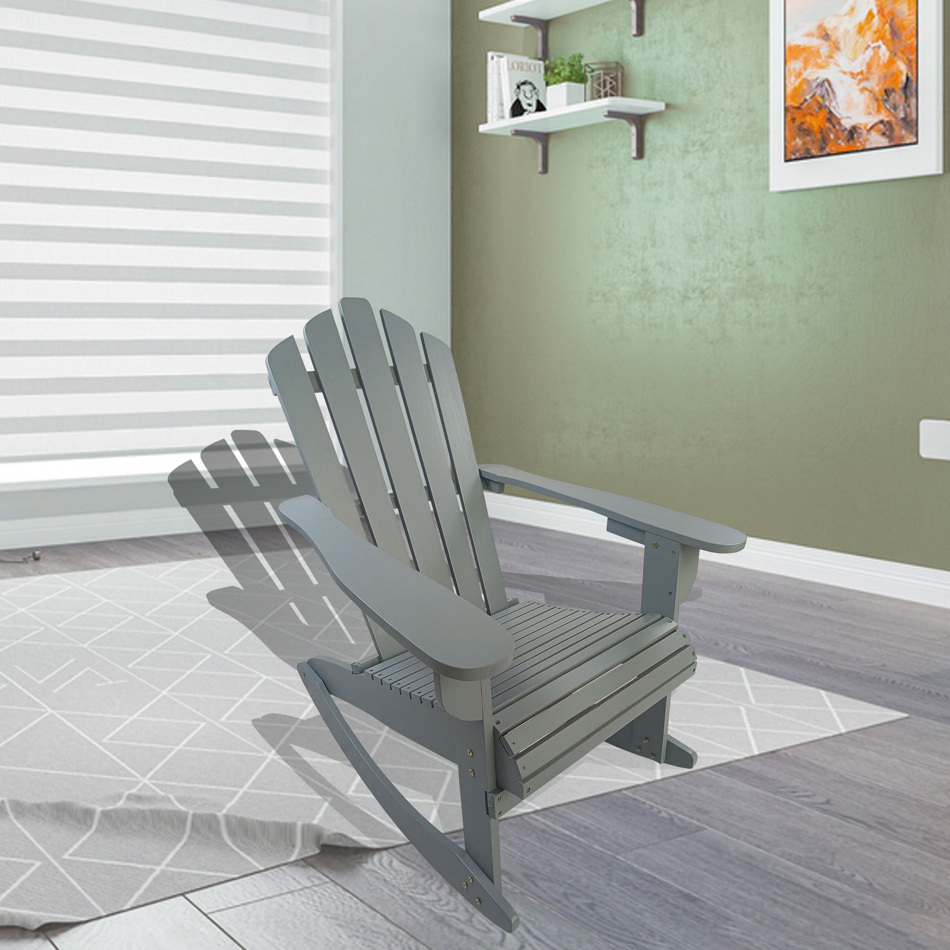 Reclining Outdoor Rocking Adirondack Chair Home Essentials