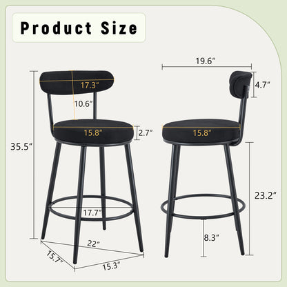 Fashionable Ergonomic High Legged Bar Chairs (Set of 2) Home Essentials