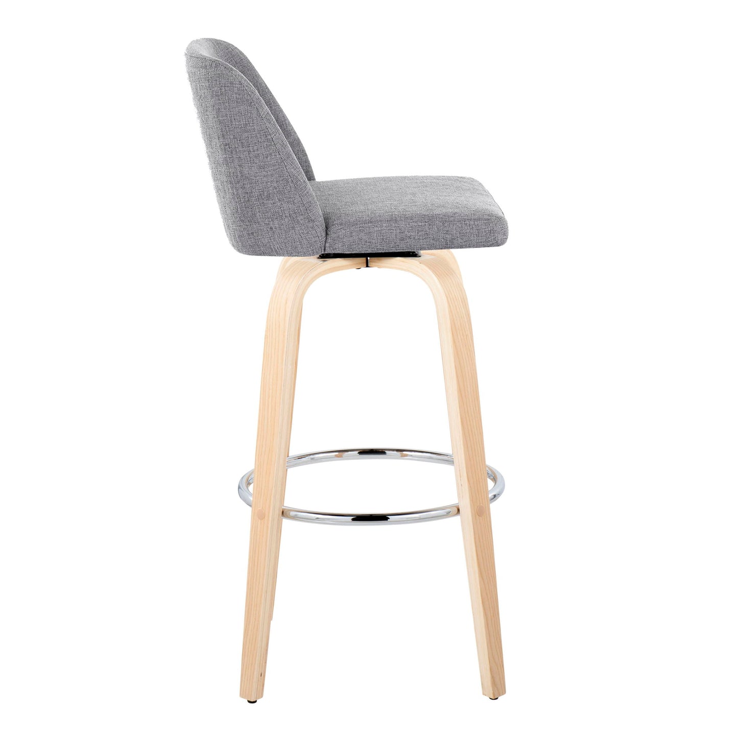 Toriano - Contemporary Fixed Height Barstool & Swivel With Round Footrest (Set of 2) Lumi Source