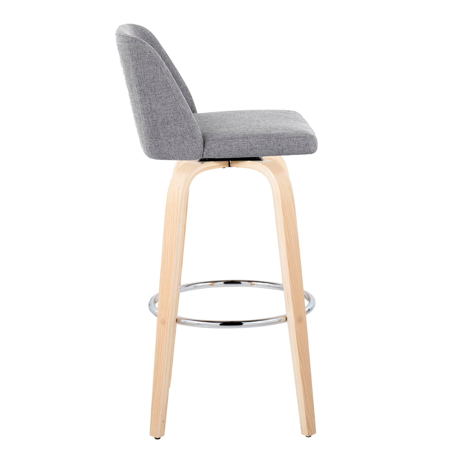 Toriano - Contemporary Fixed Height Barstool & Swivel With Round Footrest (Set of 2) Lumi Source