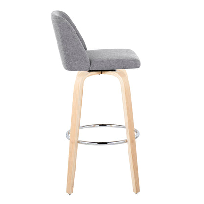 Toriano - Contemporary Fixed Height Barstool & Swivel With Round Footrest (Set of 2) Lumi Source