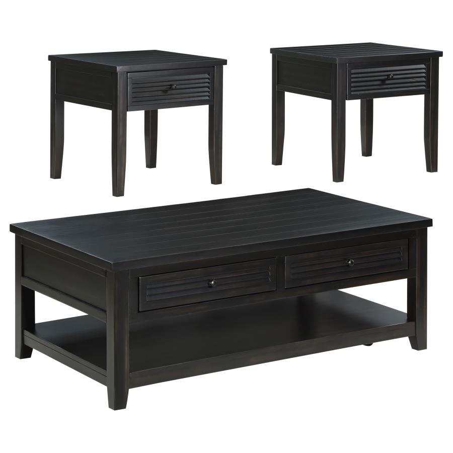 Concord - Coffee And End Table Set Distressed Coaster Fine Furniture